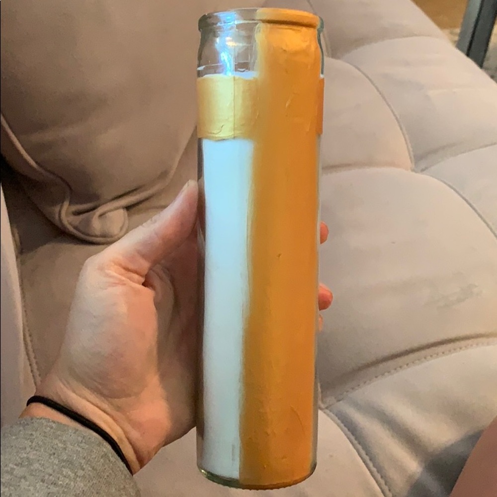 Gold cross candle